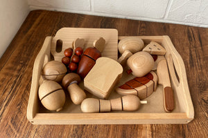 Natural All-Wood Chopping Food Set