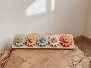 Wooden Spindle Gear Toy