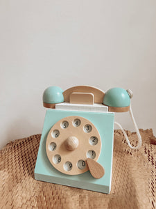 Mint Wooden Retro Phone