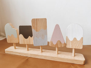 Pastel Wooden Popsicles Set