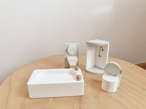 Wonderbox Pastel Dollhouse Furniture - Bathroom Accessories