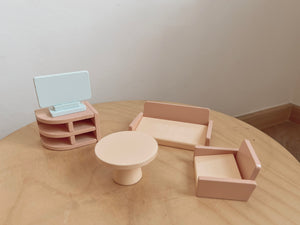 Wonderbox Pastel Dollhouse Furniture - Living Room Accessories
