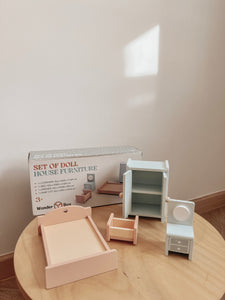 Wonderbox Pastel Dollhouse Furniture - Bedroom Accessories