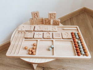 Math Tracing Board with Tiles Set - Reggio Emilia Inspired Play Set