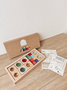 Discovery Wooden Gem Blocks Set with Acrylic Cubes