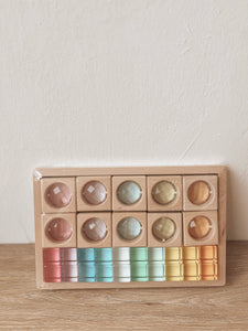 Pastel Mix Blocks - Wooden Gem Blocks with Acrylic Cubes