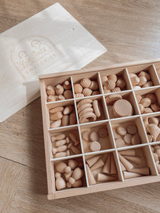 Wooden Loose Parts Discovery Set With Tinker Tray