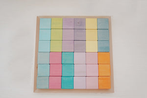 Pastel Cube Blocks with Tray