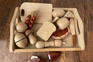 Natural All-Wood Chopping Food Set