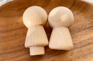 Set of 2 Kokeshi Dolls with Paint