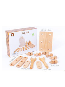 Natural Wood Nut & Bolt Log Kit